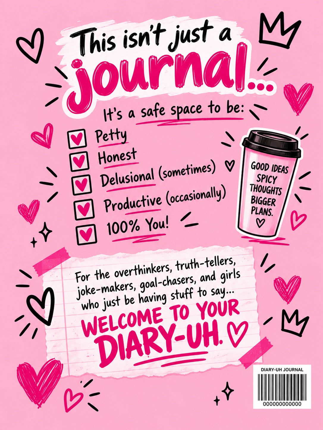 Pink journal back cover