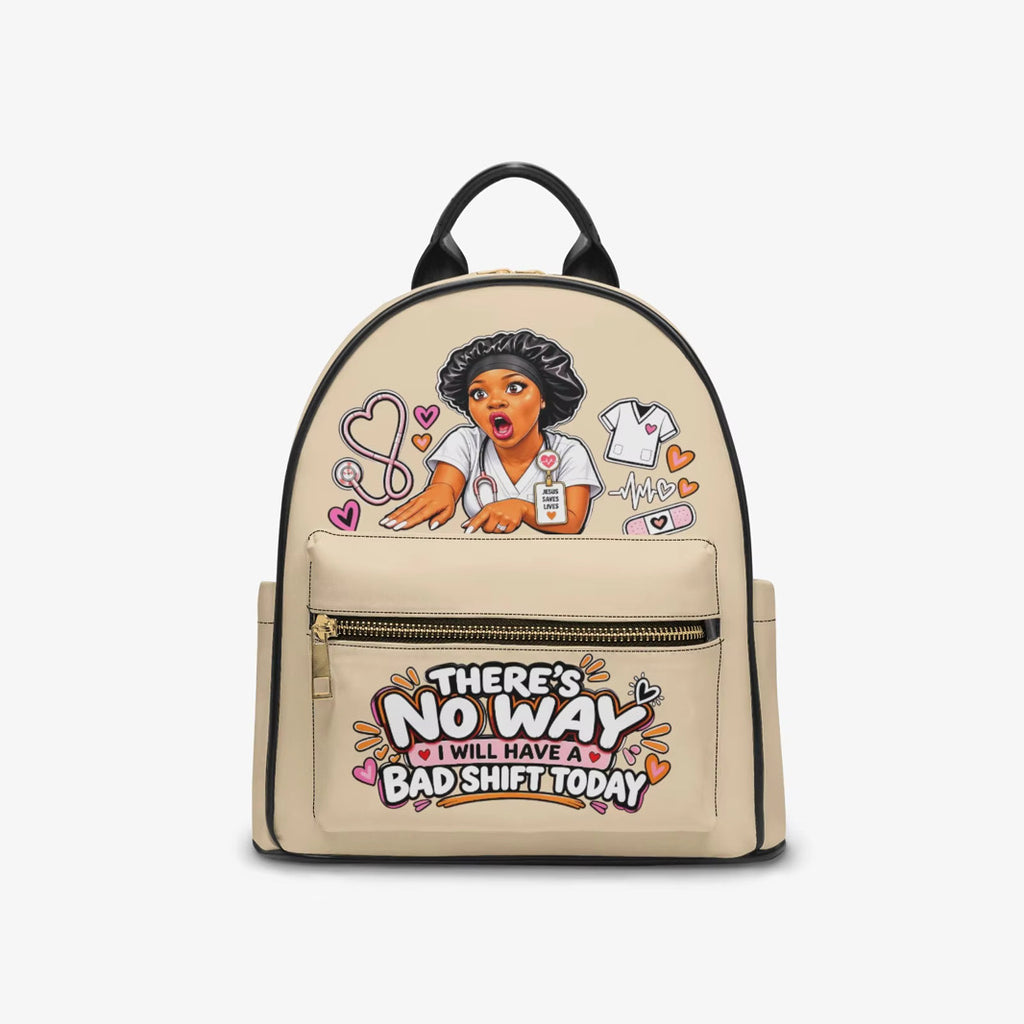 Nurse Liz No Bad Shift backpack – Beige, front