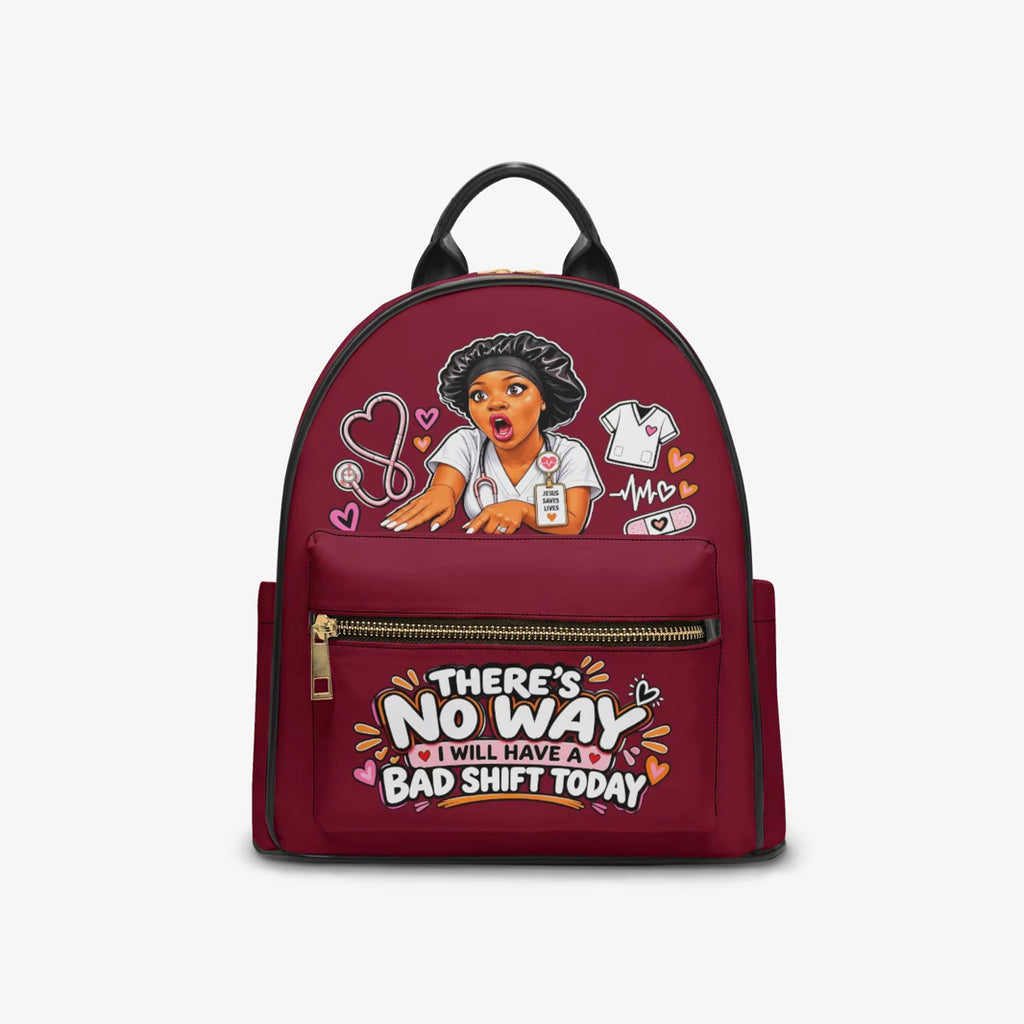 Nurse Liz No Bad Shift backpack – Wine Red, front